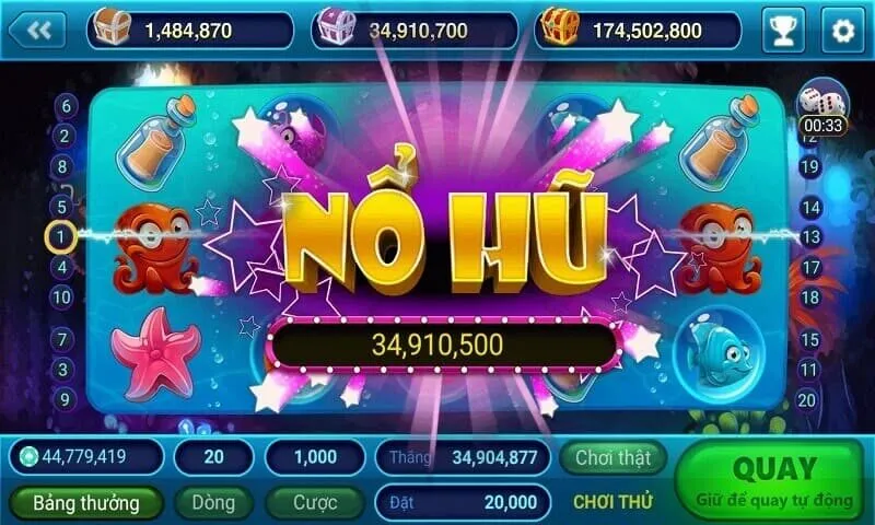 Quay trúng jackpot nổ hũ